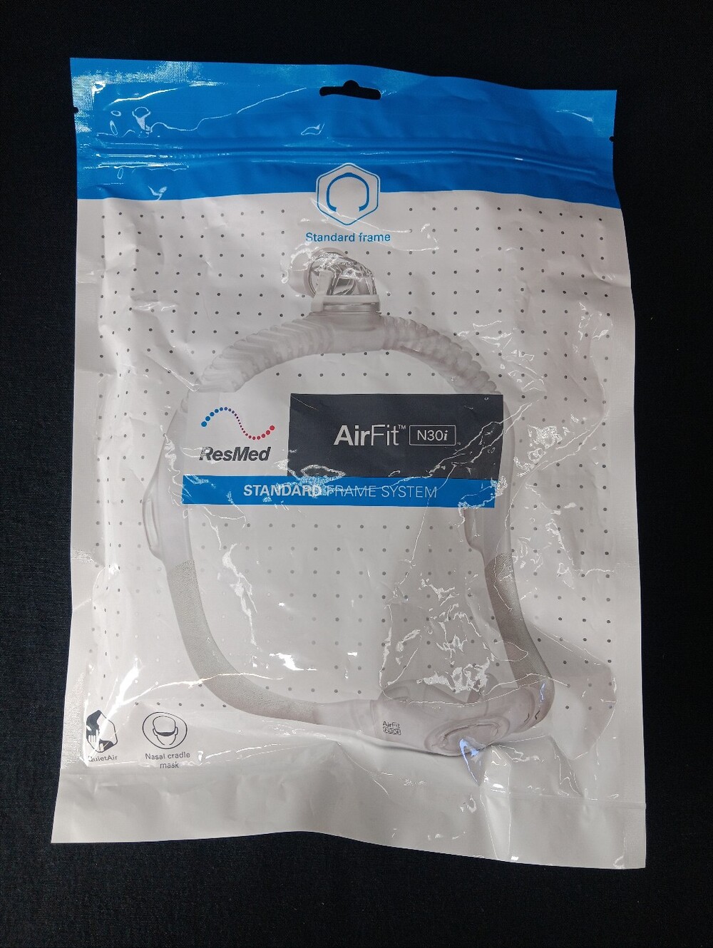 ResMed AirFit N30i Standard Frame System With Small Wide Nasal Pillow New Sealed